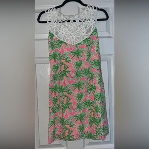 Lilly Pulitzer Easter carrot dress nibbles 0 XS shift lacuna lattice